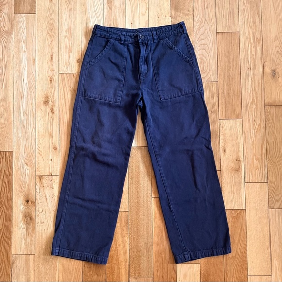 LACAUSA Pants - LACAUSA Arlo Trousers Straight Leg Cropped French Blue Size 4 Orig $155